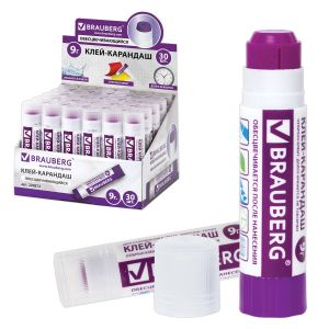 Клей карандан BRAUBERG 9 г обесцвечивающийся 220872