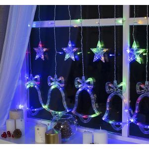 Гирлянда штора черная бахрома с елочками