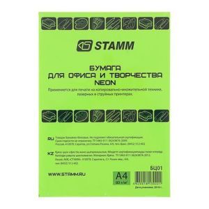 Бумага СТАММ Neon mix A4 48л 4цв*12л, БЦ01