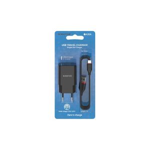 Блок питания BOROFONE  1USB 3000 mA кабель микро USB,черный кабель