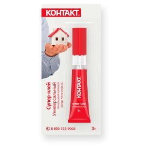 Клей- супер «Контакт» универсальный 3г, (12 на карте)
