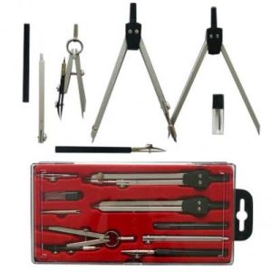 Готовальня 9 предметов,в пласт.футляре,европ S02009(44026)