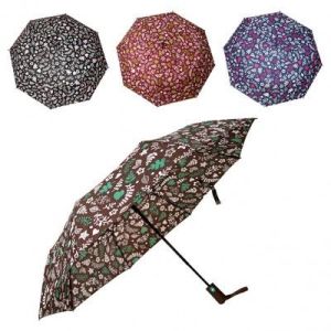Зонт складной полуавтомат,«Цветы»,3 сложения, диаметр 55см.асс. 9204
