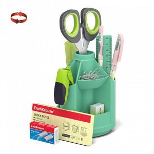 Набор настольный вращающийся пластиковый ErichKrause® Mini Desk, Powder, оливковый