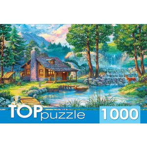 TOPpuzzle. ПАЗЛЫ 1000 элементов. ХТП1000-2166 Домик у лесного пруда