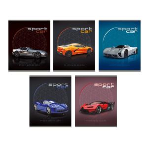 Тетрадь А5 80л. Скрепка. Клетка. «Sport car»
