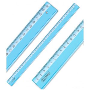 Линейка 40см СТАММ «Crystal», пластиковая, тонированный голубой