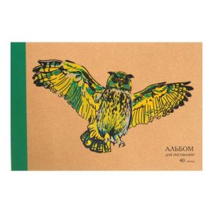 Альбом для рисования 40л. Склейка. «Яркий филин»