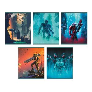 Тетрадь А5 80л. Скрепка. Клетка.«Эра роботов»