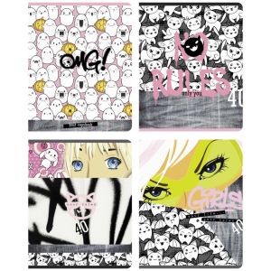 Тетрадь 40л., А5, клетка BG «No rules», выб. лак