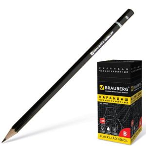 Карандаши ч/гр BRAUBERG .В без резинки 180622