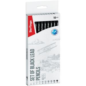 Набор карандашей ч/гр.10шт. 3Н-3В,заточ.карт.упак. BerIingo BS01210