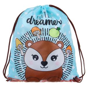 Мешок для сменной обуви на завязках«ЕЖИК», 34,8x41,5см, полиэстер