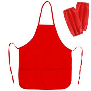 Накидка-фартук для труда  с нарукавниками 44-55 красный 228360