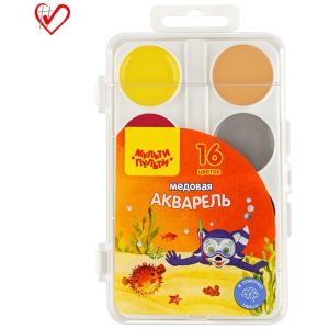 Акварель «Енот в Красном море»  16цв.без кисти.пласт.уп. АП_10706