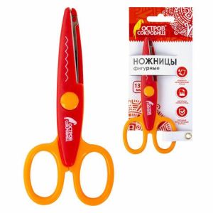 Ножницы ОСТРОВ СОКРОВИЩ Зубцы 135мм фигур.лезвие