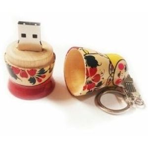 Флеш-накопитель USB  8GB  Матрешка (11441)  дерево (ручная роспись)