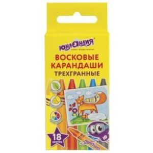 Восковые карандаши ЮНЛАНДИЯ «Юнландик и мудрый лис» трехгр. 12цв, 227289