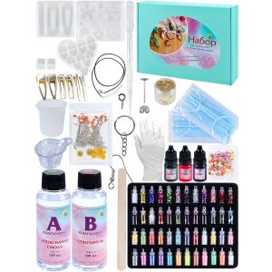 Набор с эпоксидной смолой (30х21,5х5см)(173 прредм.;брелки,заколки,подвески,сережки)Арт.НДТ-4909