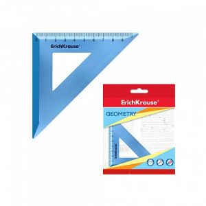 Угольник пластиковый ErichKrause Ice Metallic, 45°/9см, голубой, во флоупаке