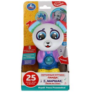 314337 Обучающая игрушка панда Маршак 25 песен,фраз,звуков.текстильные уши.свет.кор.бат. Умка
