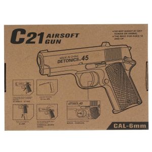 297116 Пистолет металл., съемный магазин C21 в кор.