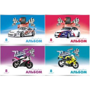 Альбом для рисования 8л. А4 на скрепке«Racing», А4ск8 0550
