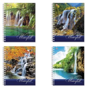 Тетрадь 96л клетка А5 Водопады, спираль, Хатбер