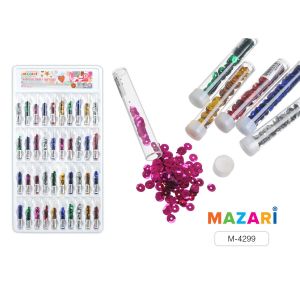 Пайетки в тубе Mazari ассорти 4299