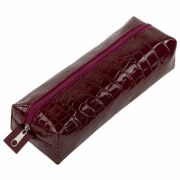 Пенал-косметичка BRAUBERG, крокодиловая кожа, 20х6х4 см, «Ultra maroon», 270849