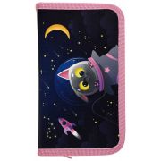 Пенал 1 секц. бол. Schoolformat SPACE CAT 190х115х20 мм синий картон