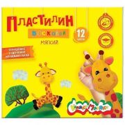 Пластилин восковой Каляка-Маляка 12 цв. 180 г ассорти со стеком