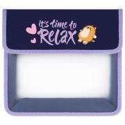 Папка для тетрадей ЮНЛАНДИЯ А5, пластик, 2 отделения, клапан на липучке, «Bored cat», 272189