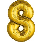 Шар ЦИФРА 8 40'' золото /Gold /102 см/Ag