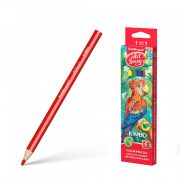 Цветные карандаши деревянные ArtBerry® Jumbo трехгранные, грифель 5 мм, 6 цветов с точилкой