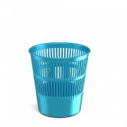Корзина для бумаг сетчатая пластиковая ErichKrause Ice Metallic, 9л, голубой