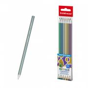 Цветные карандаши деревянные ErichKrause Inspiration Metallic шестигранные, грифель 3 мм, 6 цветов