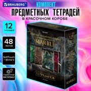 Тетради предметные, КОМПЛЕКТ 12 ПРЕДМЕТОВ, 48 л., SoftTouch, фольга, BRAUBERG, «MARBLE», 404326
