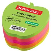 Блок самоклеящ. BRAUBERG фигурный яблоко 70*70 126693