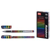 Ручка гелевая « Basir » Rainbow синяя 0,5мм, игольчатый наконечник, чёрный корпус с рисунком- радуга, картонная упаковка