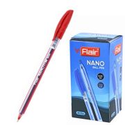 Ручка шариковая « Flair » Nano/Noki красная 0,5мм, игольчатый пишущий узел, полупрозрачный корпус, одноразовая, картонная упаковка