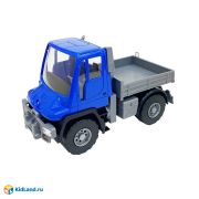 Машинка « Лена » Самосвал бортовой Мерседес Unimog U 500 Люкс синий, пластик, 17,5см