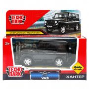380137 Машина металл УАЗ  ХАНТЕР длина 10,5 см, инерция, черный, кор. Технопарк