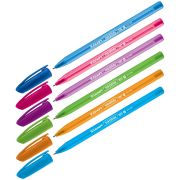 Ручка шариковая Luxor «InkGlide 100 Icy» синяя, 0,7мм, трехгран., корпус ассорти