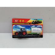 380331 Модель металл ТРАКТОР С ПРИЦЕПОМ 15см, подвижные детали, ассорт. 4 модели Технопарк