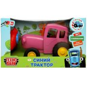 359063 Модель р/у СИНИЙ ТРАКТОР 20 см, звук, розовый, кор. Технопарк в кор.36шт