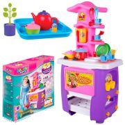 Кухня игровая Hut Kitchen с набором, 45 предм., фиолет.-розов. в кор. 47*32*92см 3+ M10-1