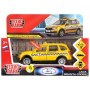 Машина металл свет-звук LADA GRANTA CROSS ТАКСИ 12 см, двер, баг, инер, кор. Технопарк в кор.2*36шт