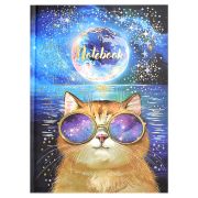 Записная книжка арт. 61613 КОСМИЧЕСКИЙ КОТ / 140x200 мм, 80 л., твёрдый переплёт, полноцветная печат