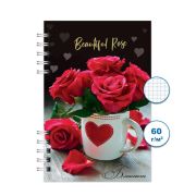 Блокнот спираль  80л А6 Роза 1